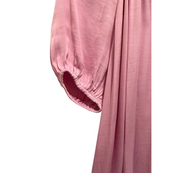 🍒 2/$20 🍒 Lilac Silky Lightweight Short Sleeve Blouse with Tie Front sz S - Picture 2 of 7